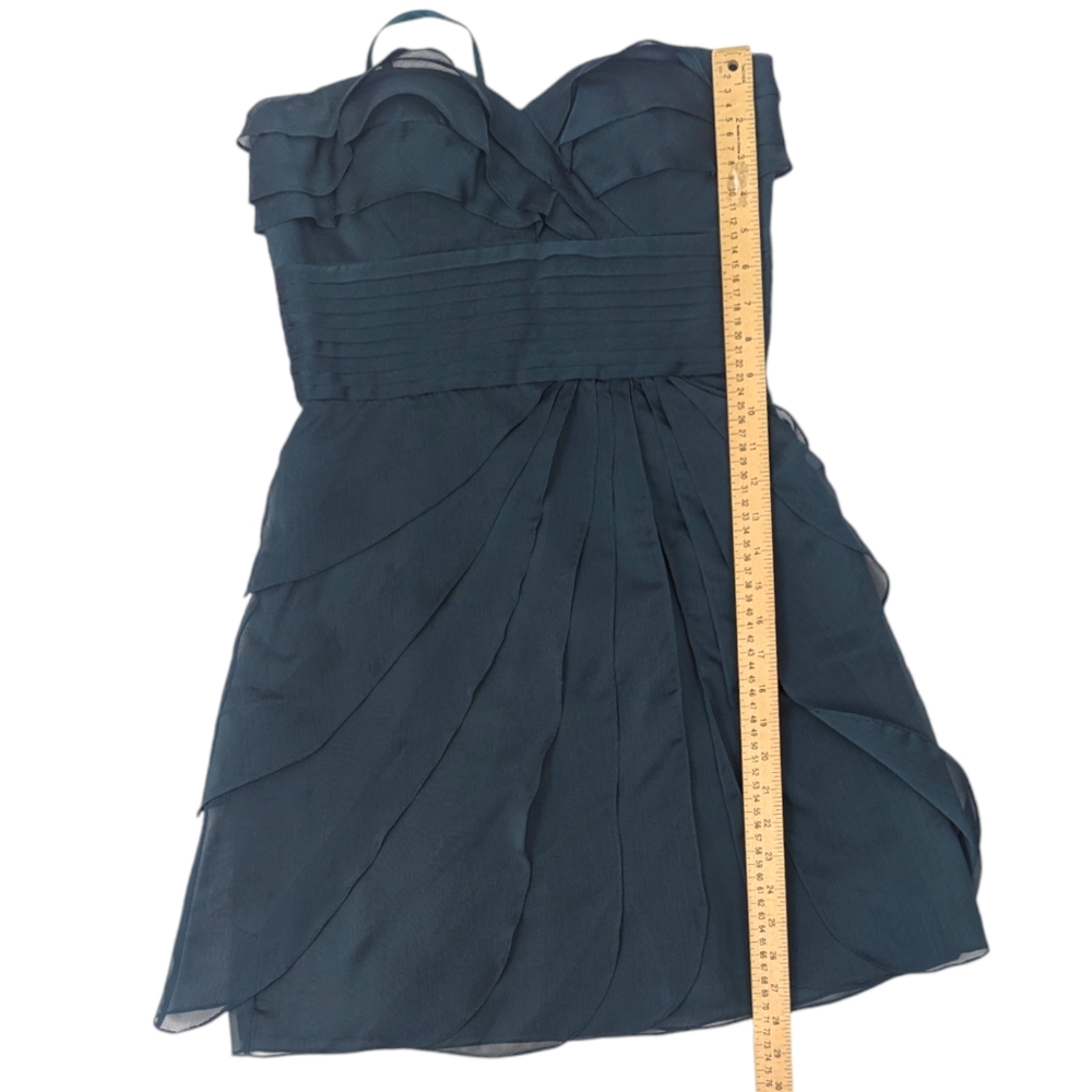 Adrianna Papell Strapless Cocktail Party Dress Womens 6 Teal Green Formal - Picture 7 of 13